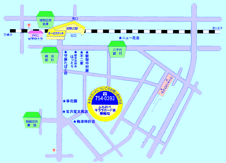 ギフト商品取扱い店の地図